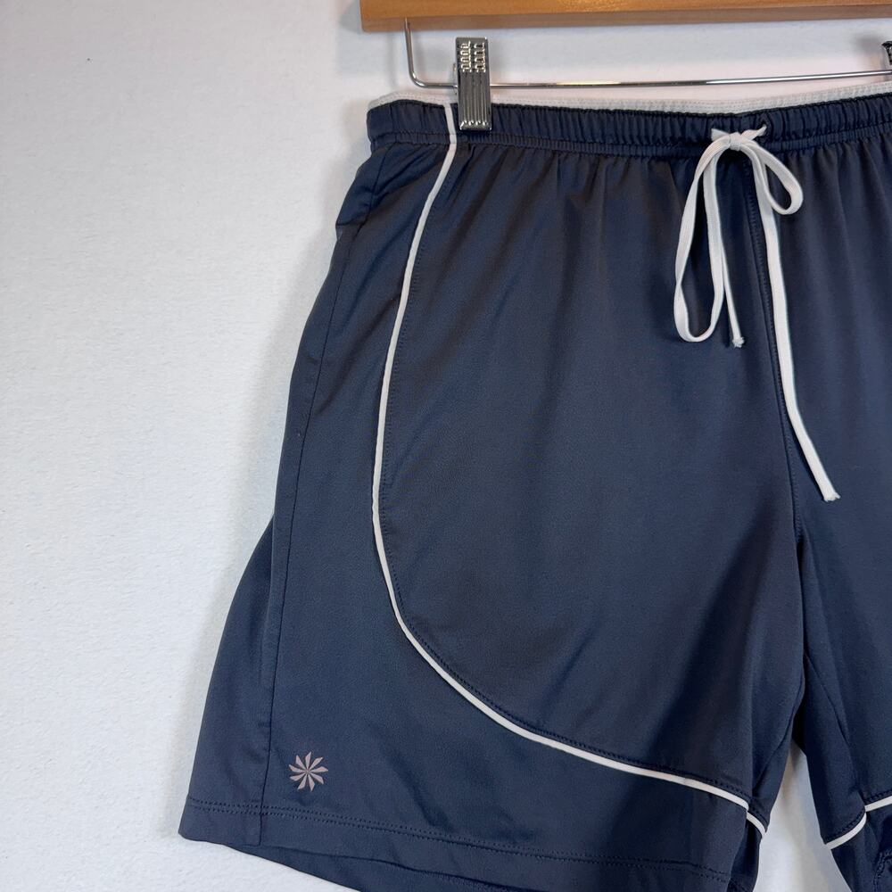 Athleta Womens Small Gray Running Shorts Mesh Lined Shorts Gym Yoga - Picture 2 of 7